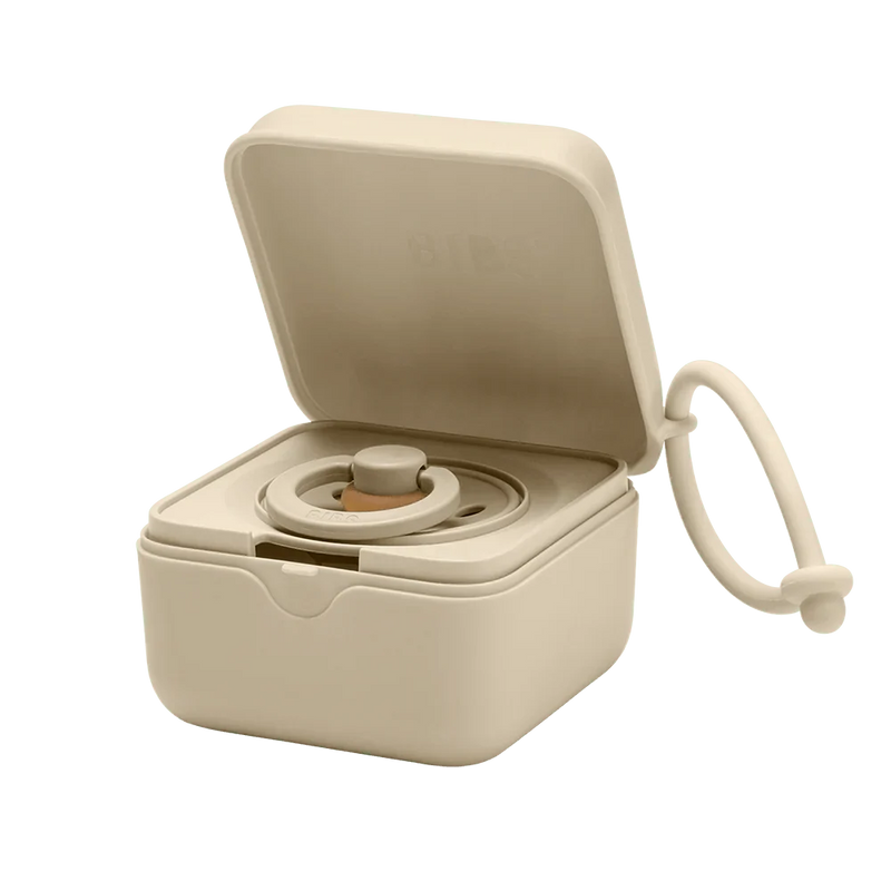 BIBS pacifier storage box in vanilla (British brand)