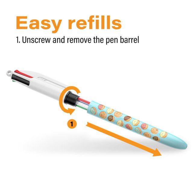 BIC 4 Colours Botanical Retractable Ballpoint Pens Pack of 5 5 per pack - McGrocer