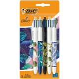 BIC 4 Colours Botanical Retractable Ballpoint Pens Pack of 5 5 per pack - McGrocer