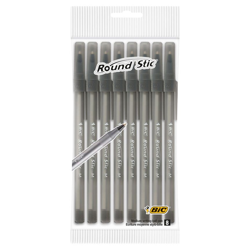 Bic Black Round Stic Ball Pens - McGrocer