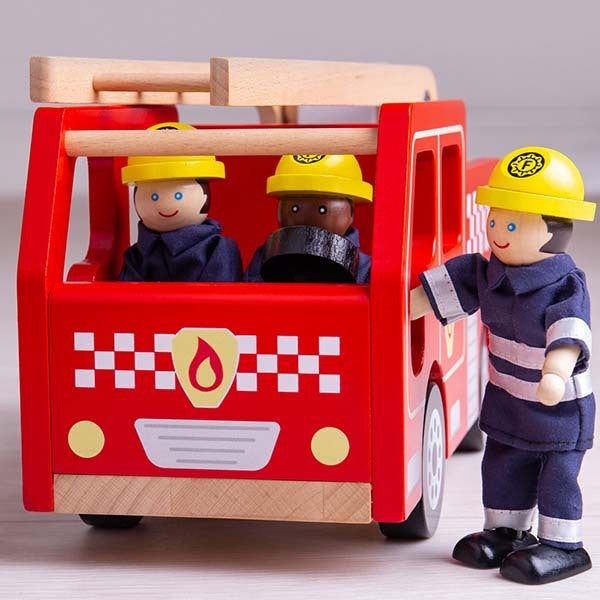 Bigjigs Toys Wooden City Fire Engine - McGrocer