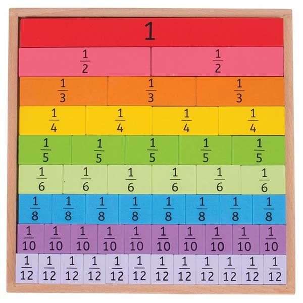 Bigjigs Toys Wooden Fractions Tray - McGrocer