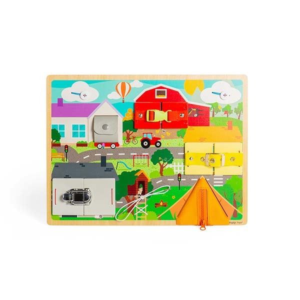 Bigjigs Toys Wooden Life Skills Activity Board - McGrocer