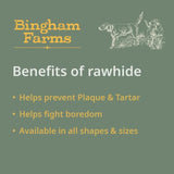 Bingham Farms Chicken Wrapped Rawhide Knot Bone Med   2 per pack - McGrocer