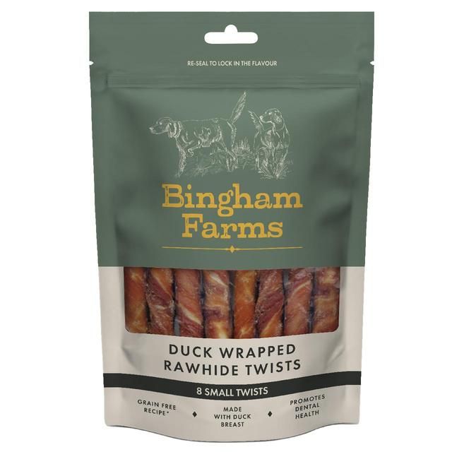 Bingham Farms Duck Wrapped Rawhide Twist Sml 8 per pack - McGrocer