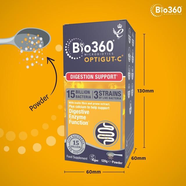 Bio360 OptiGUT-C (15 Billion Bacteria) Powder from Natures Aid   120g - McGrocer