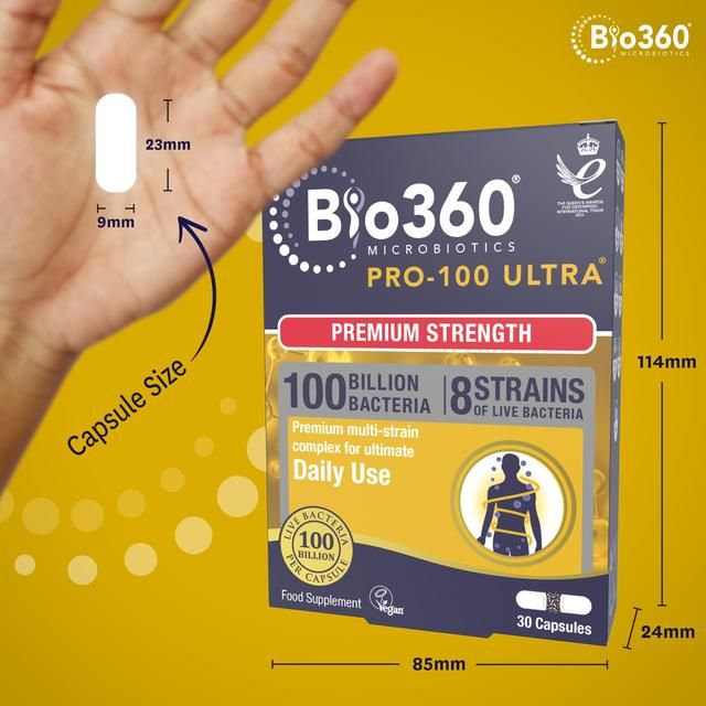 Bio360 Pro-100 Ultra Capsules from Natures Aid 30 per pack - McGrocer
