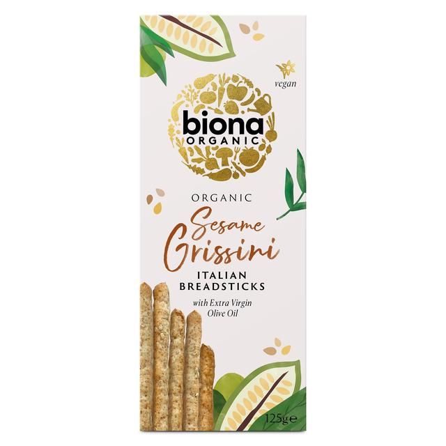 Biona Organic Sesame Grissini Breadsticks with Extra Virgin Olive Oil 125g - McGrocer