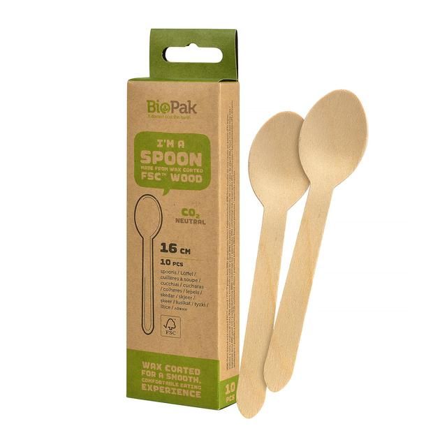 BioPak Wooden Spoons 10 per pack - McGrocer