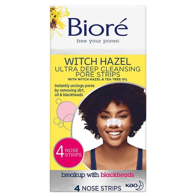 Biore Witch Hazel Ultra Deep Cleansing Nose Pore Strips For Spot Prone Skin 4 per pack - McGrocer