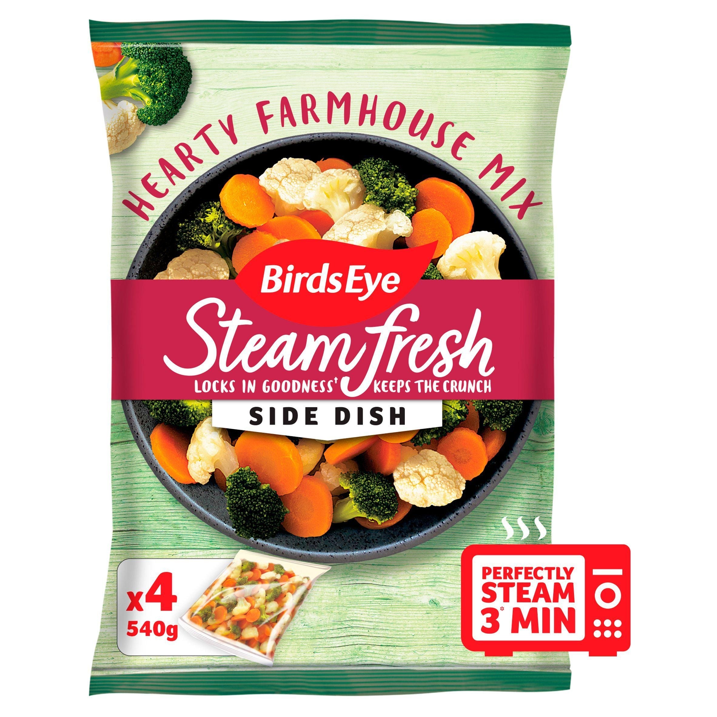 Birds Eye Steamfresh Hearty Farmhouse Mix Steam Bags x4 540g - McGrocer