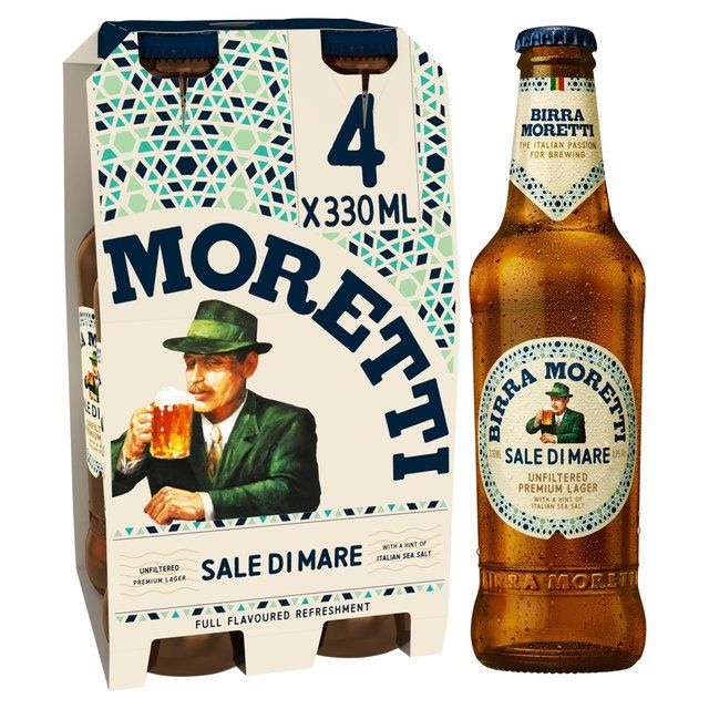 Birra Moretti Sale Di Mare Unfiltered Lager Beer Bottle 4x330ml 4 x 330ml - McGrocer