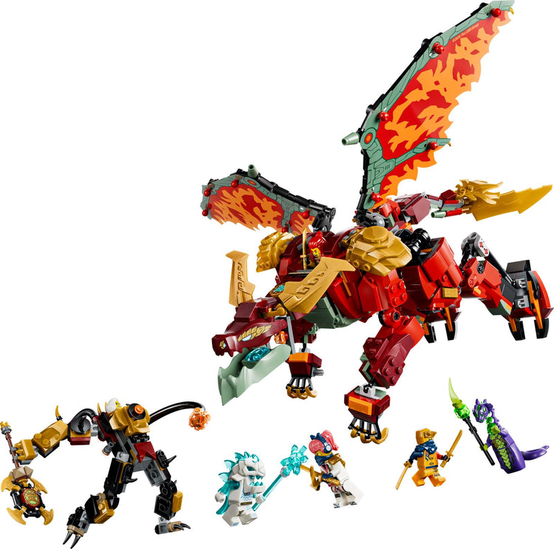LEGO NINJAGO Wyldfyre's Transforming Dragon Mech building set - British product