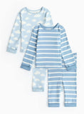 Blue Cloud & Stripe Print Pyjama Set 2 Pack 9-12 months - McGrocer