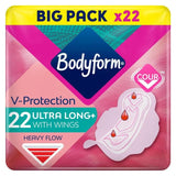 Bodyform Cour-V Ultra Long Sanitary Towels Wings 22 per pack - McGrocer