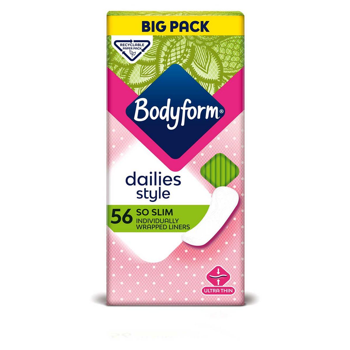Bodyform Dailies Style So Slim Big Pack Liners - 56 - McGrocer