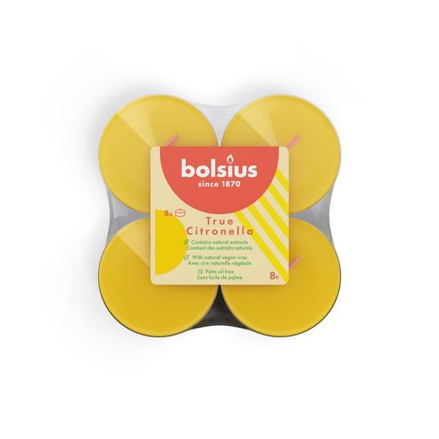 Bolsius Maxi Light Clear Cup Tea Lights - Citronella 8 per pack - McGrocer