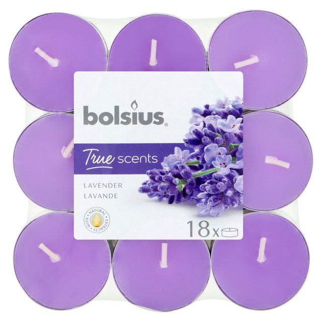 Bolsius TrueScent Tealights Lavender 4hr 18Pk - McGrocer
