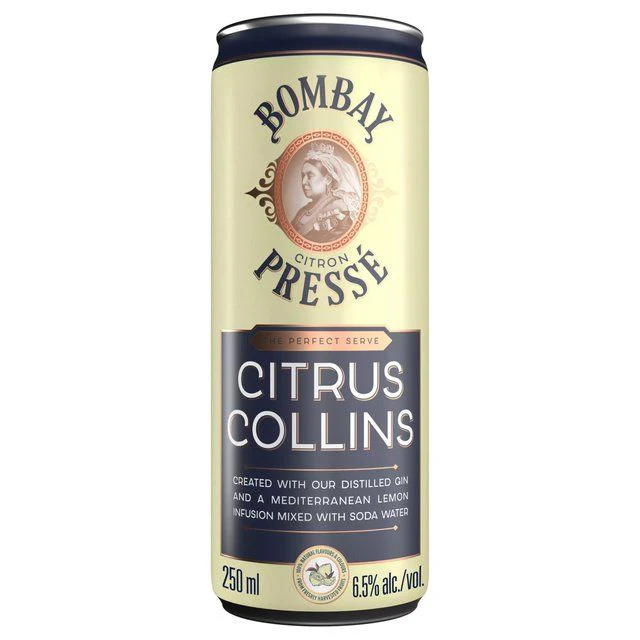 Bombay Citron Presse Citrus Collins Lemon Premix Gin Cocktail 250ml - McGrocer