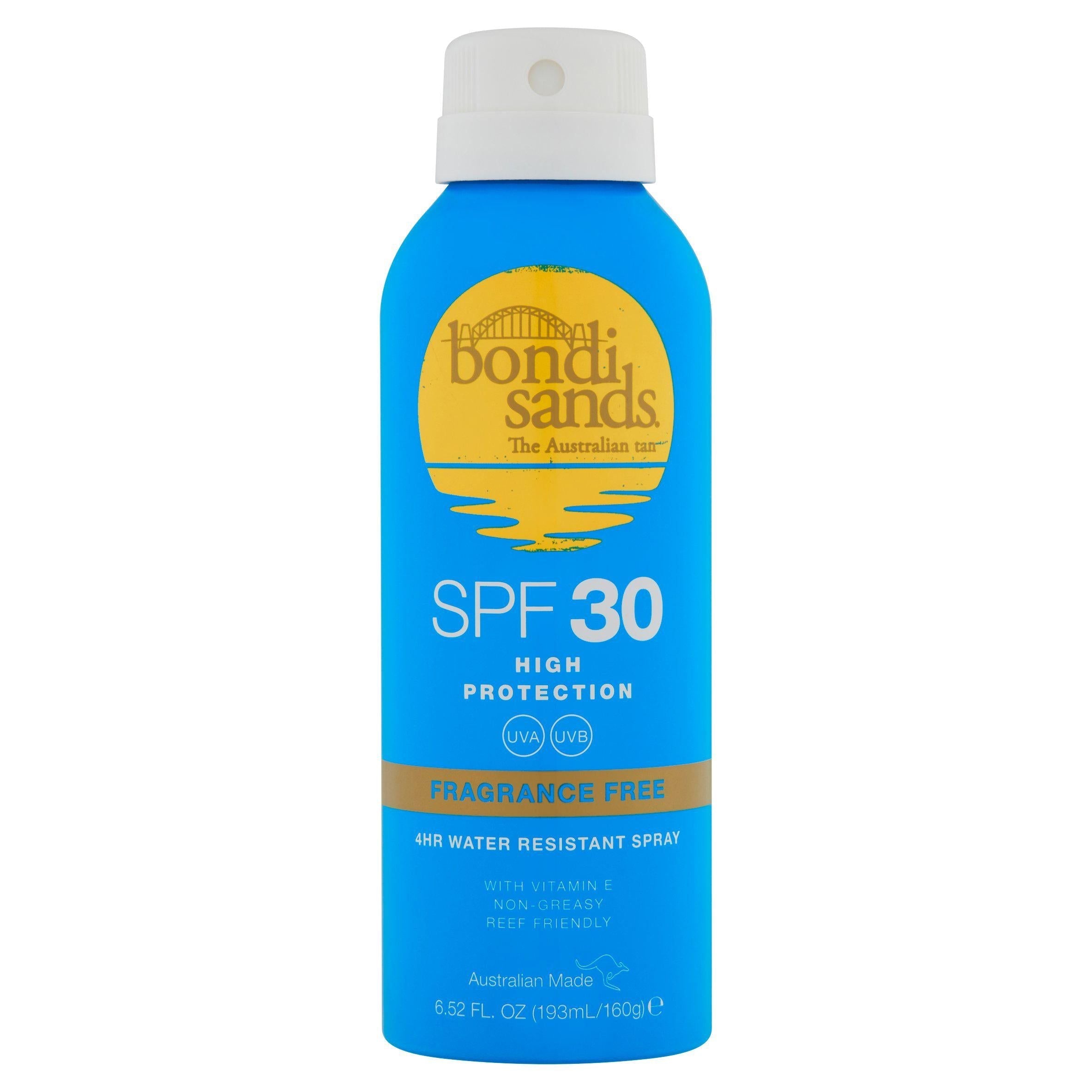 Bondi Sands SPF 30 Fragrance Free 4Hr Water Resistant Spray 160g - McGrocer