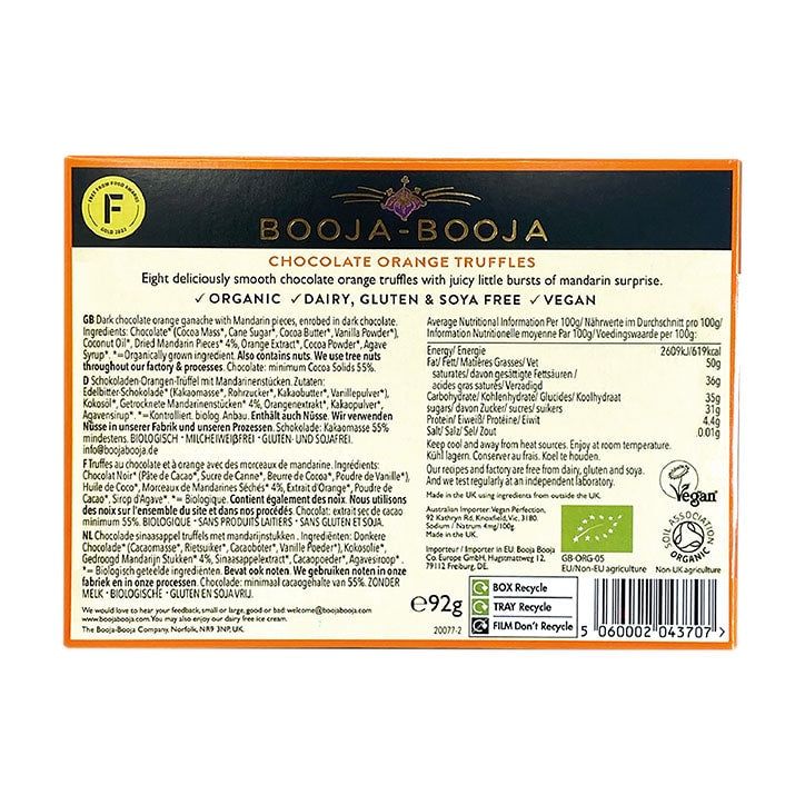 Booja-Booja Chocolate Orange Chocolate Truffles Box 92g - McGrocer