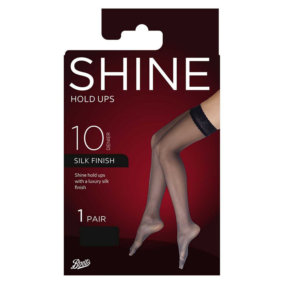Boots 10 Denier Ultra Shine Hold Ups 1 pair pack Black M/L - McGrocer
