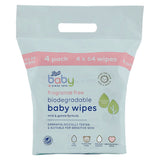 Boots Baby Biodegradable Fragrance Free soft baby wipes, 64x4 pack = 256 wipes - McGrocer