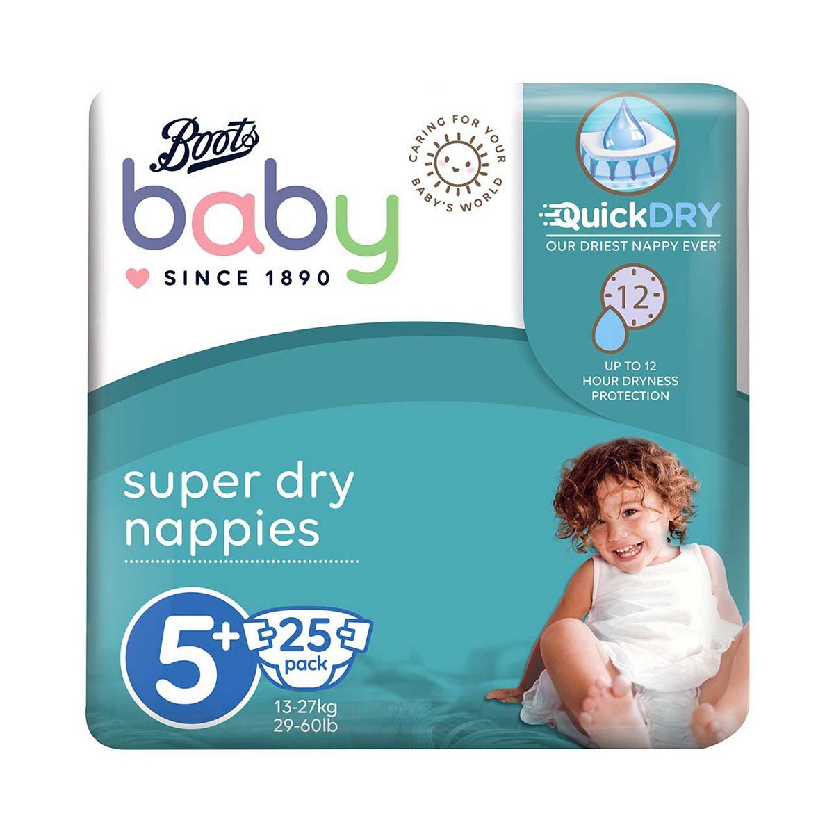 Boots Baby Super Dry Junior Plus Nappies Size 5+ 25s - McGrocer