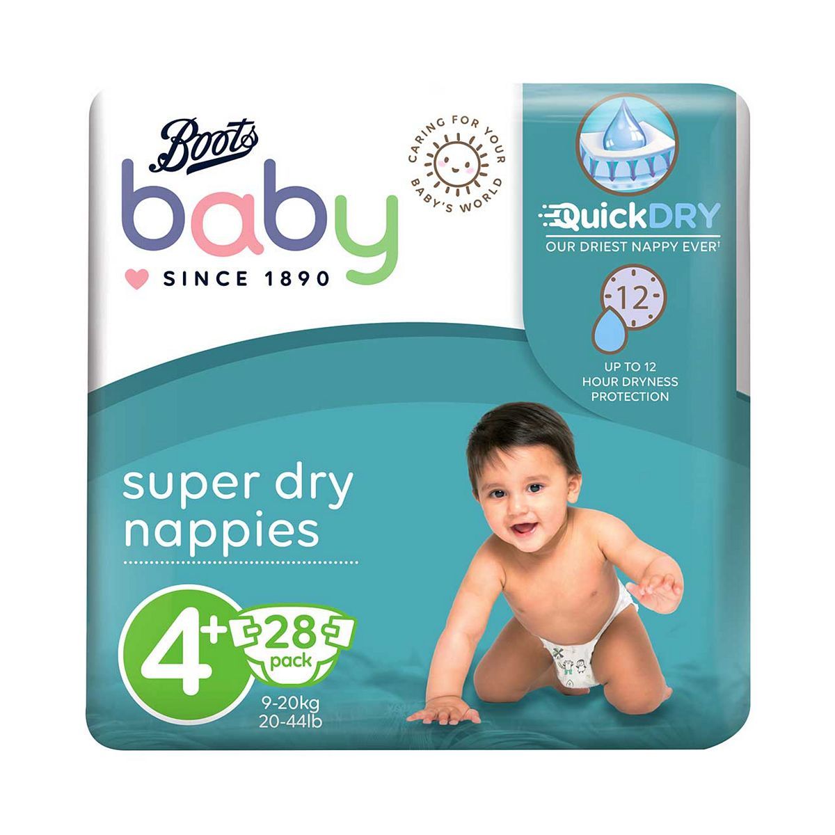 Boots Baby Super Dry Maxi Plus Nappies Size 4+ 28s - McGrocer