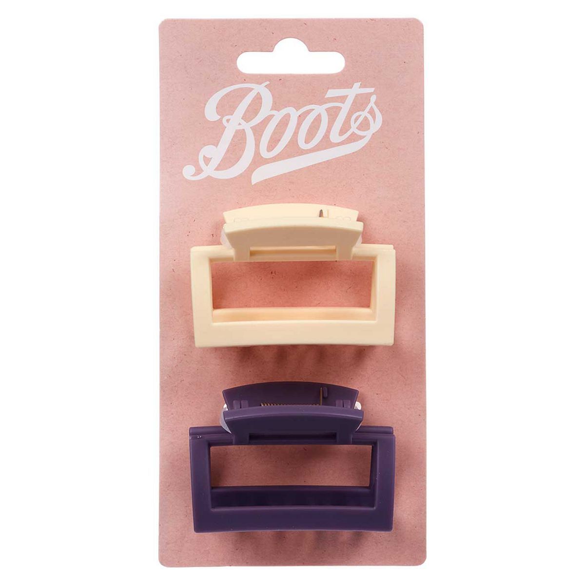 Boots holo rectangle jawclip lilac&cream matte 2s - McGrocer