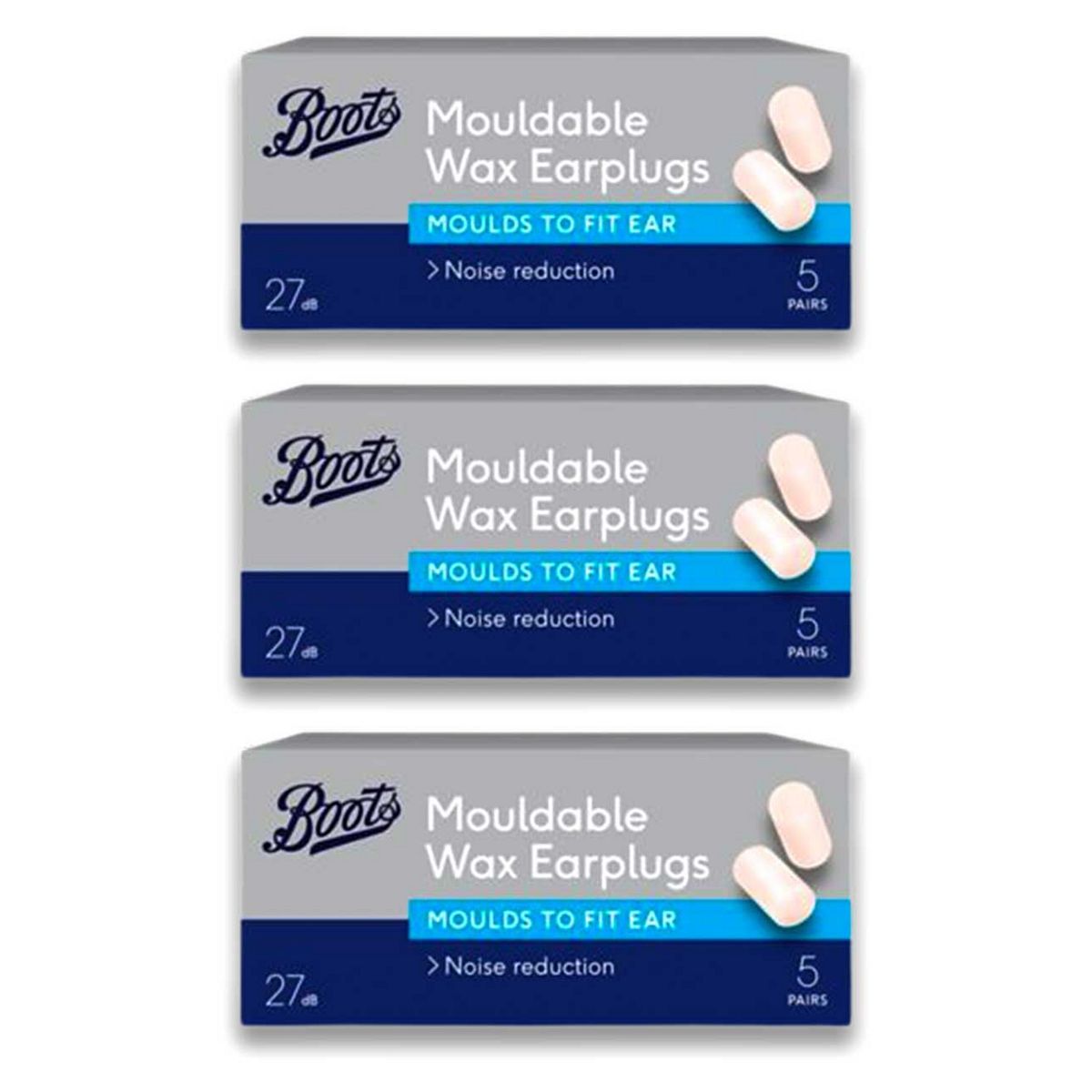 Boots Muffle Wax Earplugs (5 Pairs) x 3 Bundle - McGrocer