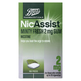Boots NicAssist Minty Fresh 2 mg Gum - 105 Pieces - McGrocer