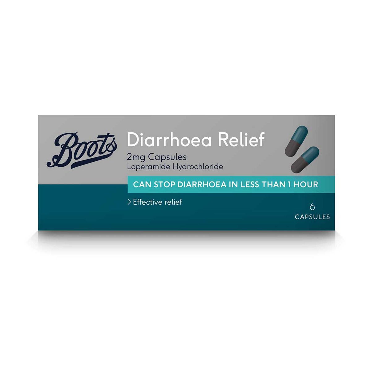 Boots Pharmaceuticals Diarrhoea Relief 2 mg Capsules - 6 Capsules - McGrocer
