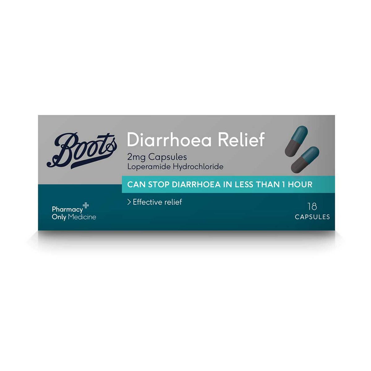 Boots Pharmaceuticals Diarrhoea Relief 2mg Capsules - 18 Capsules - McGrocer