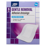 Boots Pharmaceuticals Gentle Removal Adhesive Dressings - 5 pack of 8.3cm x 6xm. - McGrocer