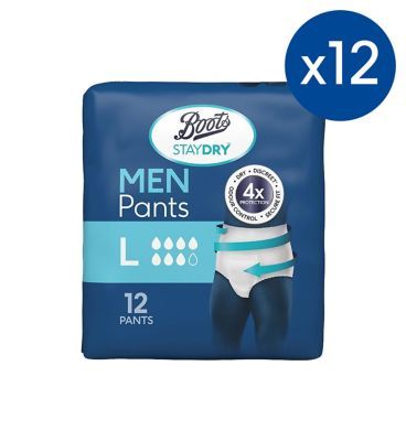 Boots Staydry Men Pants Large - 144 Pants (12 Pack Bundle) - McGrocer