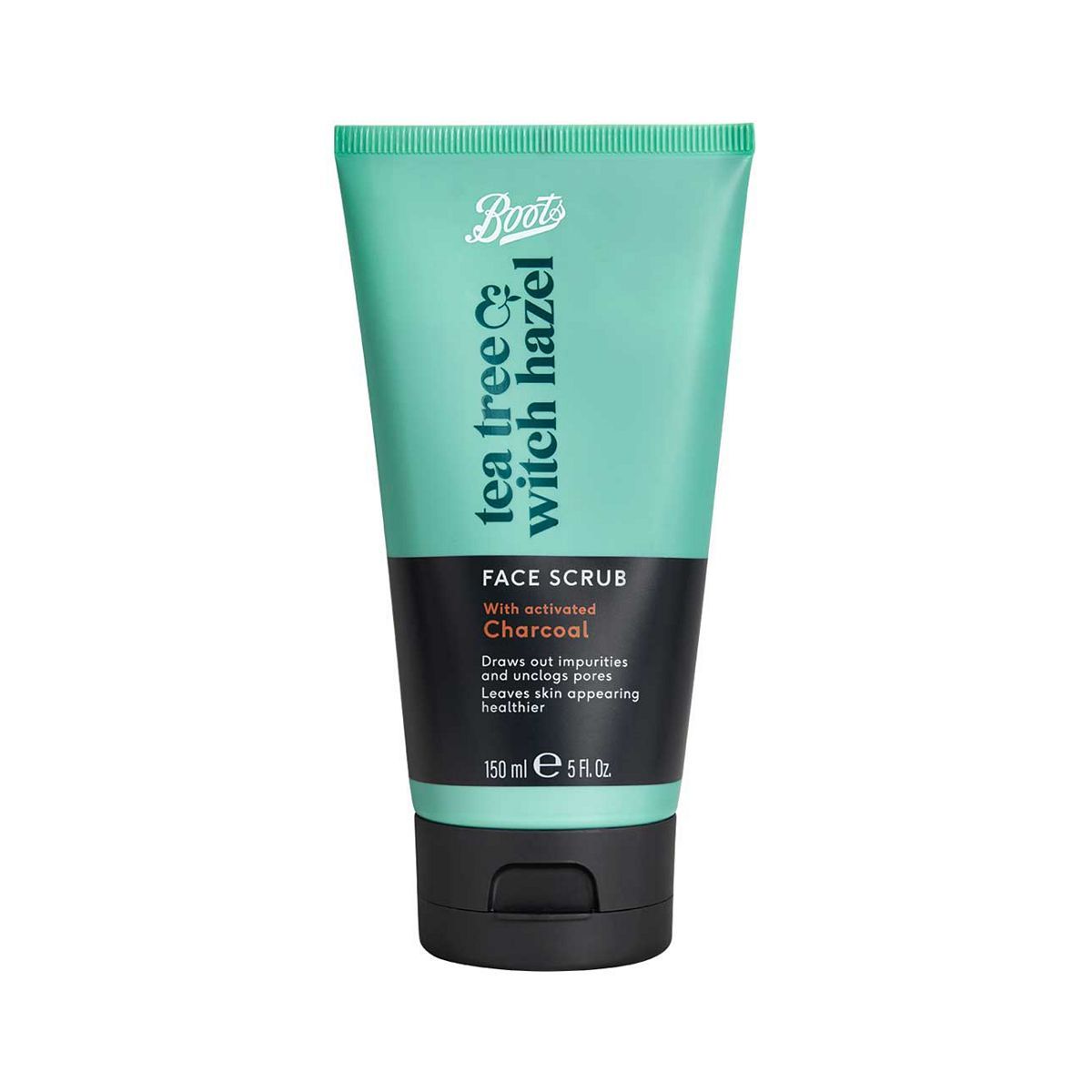 Boots Tea Tree & Witch Hazel Charcoal Face Scrub 150ml - McGrocer