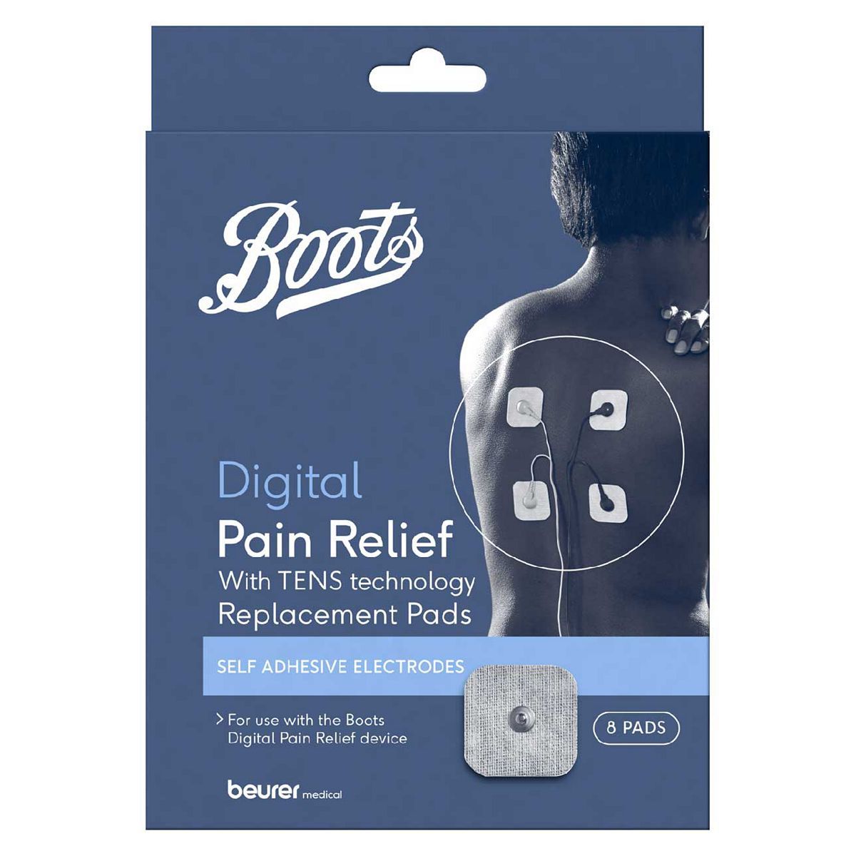 Boots TENS Digital Pain Relief Unit Replacement Pads - 8 Pads - McGrocer
