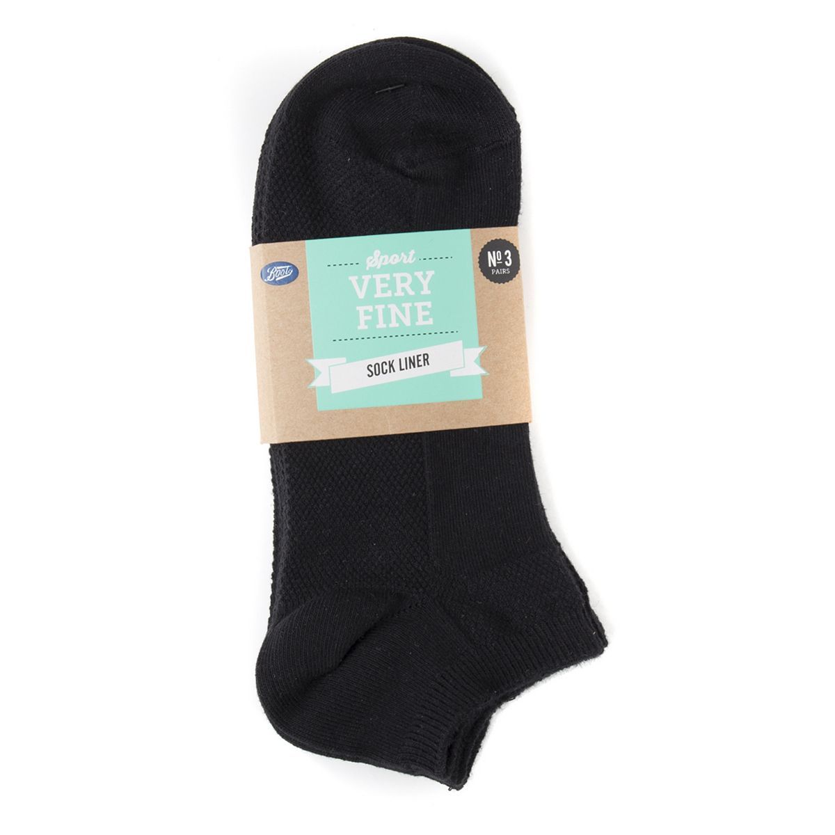 Boots Very Fine Cotton Trainer Liners Black Size 4-8 - McGrocer