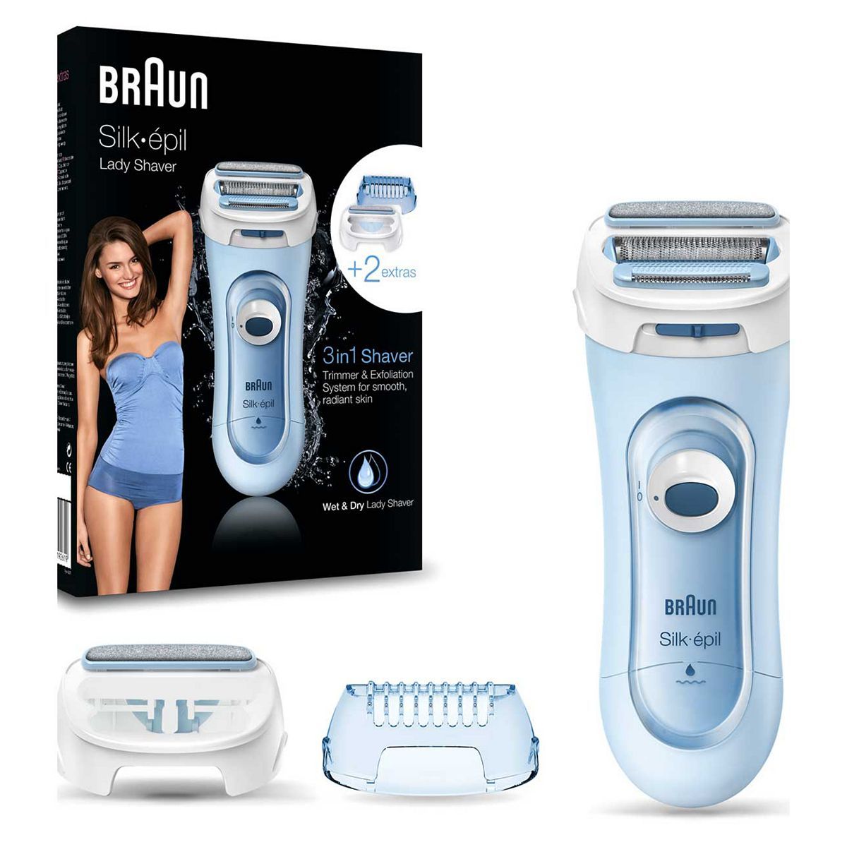 Braun Silk-épil electric Lady Shaver 5-160 - 3-in-1 Shaver, Trimmer & Exfoliation System