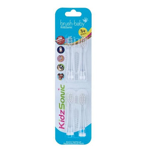 Brush-Baby KidzSonic Replacement Toothbrush Heads 3-6 Yrs 4 per pack