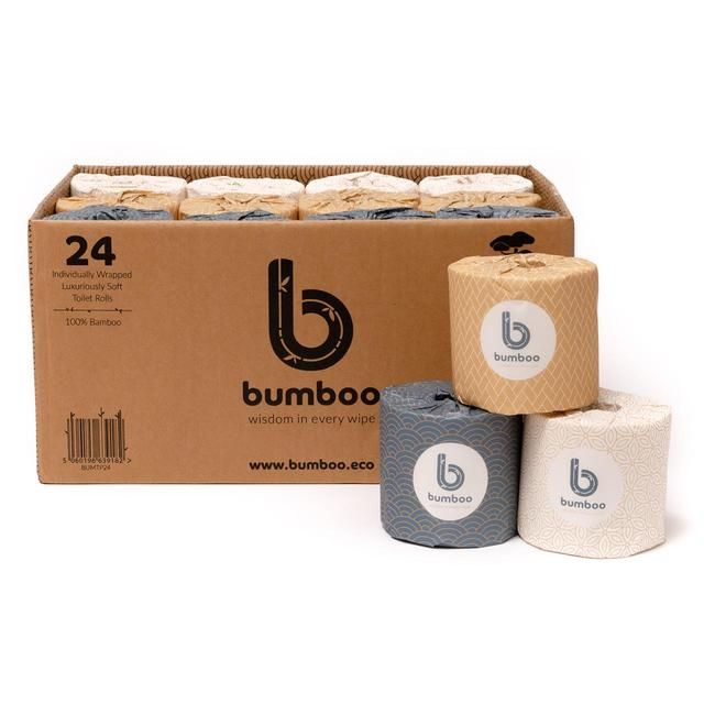 Bumboo Luxury Bamboo Toilet Tissue - Extra Long Rolls 24 per pack