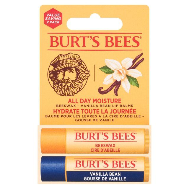 Burt's Bees Moisturising Duo Pack Lip Balm - Original Beeswax and Vanilla 2 x 4.25g