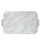 Kaymet anodised aluminium ribbed serving tray with marble finish, UK version