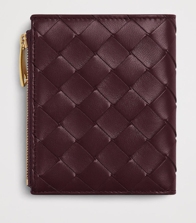 Bottega Veneta small leather Intrecciato bifold wallet, imported from the UK