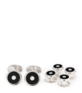 Harrods Deakin & Francis Sterling Silver Onyx and Diamond Cufflinks- Buy online at McGrocer