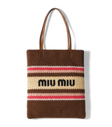 Harrods Miu Miu Woven Raffia-Effect Tote Bag- Buy online at McGrocer