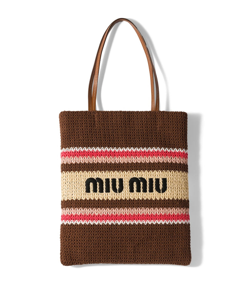 Miu Miu raffia tote bag, woven texture (British brand)