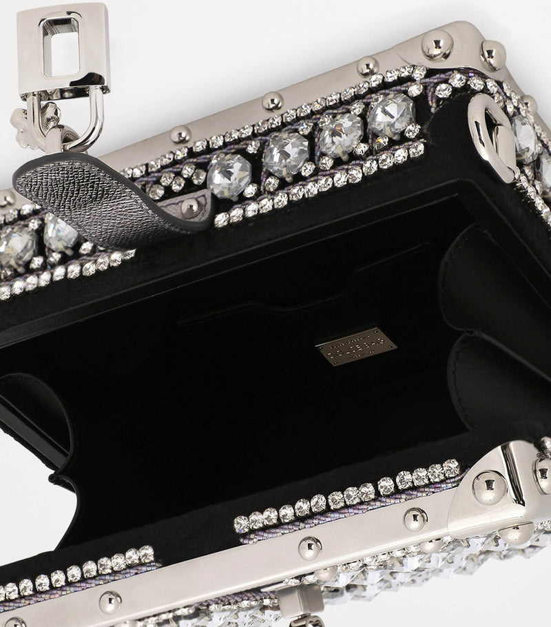 Dolce&Gabbana crystal-embellished shoulder bag, imported from the UK