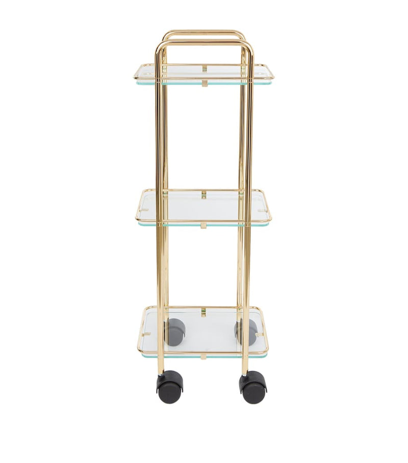 Zodiac square gold-plated bathroom trolley (British brand)